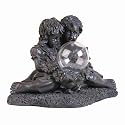 Large Solar Garden Kids Statue