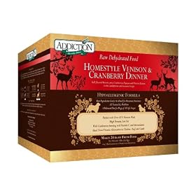 Addiction Raw Dehydrated Dog Food, Homestyle Venison and Cranberry, 8lbs by Addiction Pet Foods