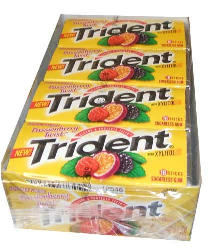 Trident Sugarless Gum with Xylitol, Passionberry Twist Flavor, 12 18 Stick Packs -(216... by Cadbury Adams