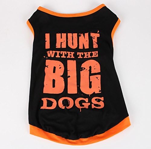 Commoditier I Hunt with Big Dogs Xsmall Boy Dog Clothes Small Dog Clothes for Chihuahua Summer Dog Shirt (X-small)