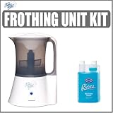 Froth Au Lait Frothing Unit in Milk Frother (White) + Rinza Milk Frother Cleaner