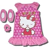 Hello Kitty "Peace" Nightgown w/bonus slippers and scrunchie for girls