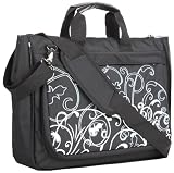 15.4 inch Expandable Floral Fleur Garden Laptop Notebook Laptop Computer Briefcase Messeger Shoulder Bag Carrying Case