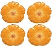 Poppy plate small in orange - set of 4