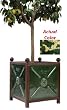 Square Green Antiqued Planter