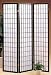 Three Panel Room Divider in Black Finish