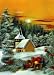3D Lenticular POSTCARD-CHURCH IN WINTER