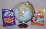 Replogle World Globe with World and USA Atlases