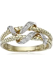 10k Yellow Gold Double Rope Diamond Ring