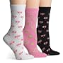 Hot Sox Women's Dragonflies Trouser Sock, Multi, 3-Pack
