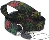 Red Green Yellow Marijuana Leaf Lanyard