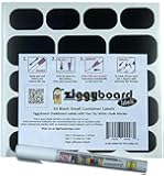 Ziggyboard Chalkboard Small Storage Labels with Fine Tip White Chalk Marker 54 Assorted Shape Stickers Optimized for OXO Tot 2oz and 8oz