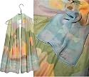ULRIKE Oblong Chiffon Silk Scarf - A multi colored impressionist image of Portofino .
