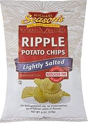 Michael Season's Thin & Crispy Ripple Potato Chips, 8-Ounce Bags (Pack of 12)