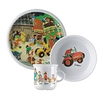 Arzberg Porzellan 4011707732787 Kindergeschirr Bambini Dekor Auf dem Lande - Wimmelbuch Kindersatz, 3-teilig verpackt im Argberg-Geschenkkarton