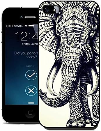 indian Elephant Phone Case 3D DIY Best PC Hard Cases for iPhone 5 5S (Indian Black and White Elephant)