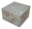 Soapstone jewelry box, 'Poppies' Soapstone jewelry box, 'Poppies'