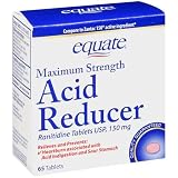 Equate - Acid Reducer, Maximum Strength, Ranitidine 150 mg, 65 Tablets, Compare to Zantac 150