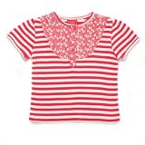Room Seven - Room Seven Red White Print Cotton T-Shirt