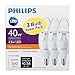 Philips 40W Equivalent Soft White B11 Candelabra Base LED Light Bulb