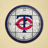 Minnesota Twins 12in Glass Wall Clock