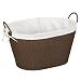 Household Essentials ML-7067 Laundry Basket, Lined, Paper Rope, Dark Stained