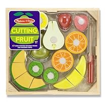 Melissa & Doug Deluxe Wooden Cutting Fruit Crate