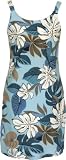 Bias Print Sundress - Lovely Monstera Breeze A-Line Hawaiian Aloha Zipper Back Sun Dress - Regular Size