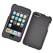 BLACK CARBON FIBER FABRIC LEATHER FEEL SNAP ON HARD SHELL PROTECTOR COVER CASE FOR APPLE IPOD TOUCH ITOUCH 2ND GEN 3RD GEN + PREMIUM LCD SCREEN GUARD