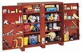 JOBOX Extra Heavy-Duty 2-Door Utility Cabinet with Tall Open Storage Area 697990
