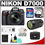 Nikon D7000 Digital SLR Camera & 18-105mm VR + 70-300mm VR AF-S Lens + 32GB ....