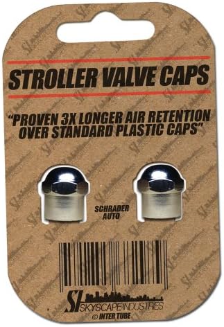 2 x FIRST WHEELS CITY ELITE & TWIN Stroller/Pushchair Rear Inner Tubes - 12" / 12 1/2" - 45º Bent/Angled Valve + FREE Shipping + FREE Upgraded Skyscape Metal Valve Caps (Worth $4.99)