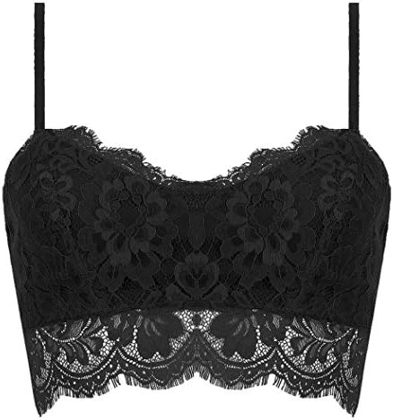 Women Bralet Lace Tank Top Cami Floral Strapless Bodycon Crocheted Sexy