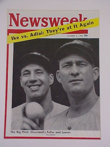 Bob Feller & Bob Lemon Cleveland Indians October 4 1954 Newsweek Magazine Professionally Matted Cover 11 X 14 Inch Size Delivered Ready For Framing