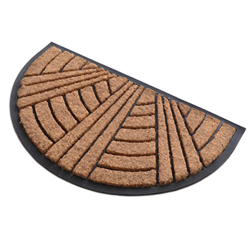 MILLIARD Doormat ExtraThick Decorative Sunburst Coco Fiber Half Round