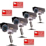VideoSecu 4 Pack Security Camera 1/3 Sony CCD Wide Angle Infraded Weatherproof Security 420TVL Bullet Surveillance Camera with free surveillance DeCal W25