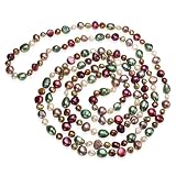 64" Multicolor Dyed Sumptuous Baroque 4-9mm Freshwater Cultured Pearl Strand Necklace