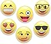 Emoji Magnets, Set of 6 Different Emojis Faces, 2.25 inch, Super Cute Round Magnets for Home, Office, Fridge, Lockers, or Party Favors, Made in USA