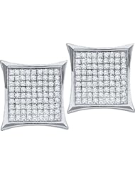 14KT White Gold 0.75 CTW Diamond Ladies MicroPave Earring