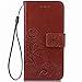 iPhone 7 Case, Phone Cover 7, Carryberry Elephant Pattern Premium PU Leather Wallet Flip Protective Skin Case for iPhone 7 ,Brown