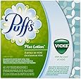 Puffs Plus Lotion With The Scent Of Vicks Facial Tissues, 24 Cube Boxes (48 Tissues per Box)