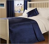 Passion Faux Silk Double Bedspread in Blue