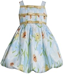 Girls Polyester/Silk/Shantung Bubble Dress Floral Print  Dress