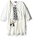 My Michelle Girls' Big Peasant Dress with Drawstring Tassel Waist, Embroidery and Fringed Vest