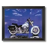 Harley Davidson Heritage Motorcycle Home Decor Wall Picture Black Framed Art Print