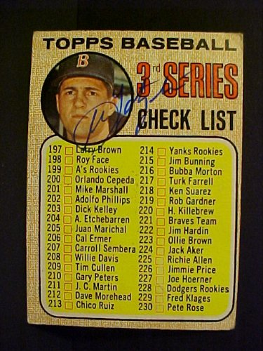Carl Yastrzemski Boston Red Sox Checklist #192 1968 Topps Signed Autographed Baseball Card