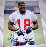 Hakeem Nicks Autographed New York Giants 8x10 Photo W/PROOF, Picture of Hakeem Signing For, New York Giants, North Carolina Tar Heels