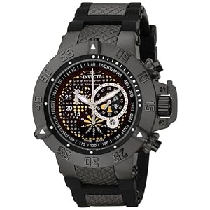 Invicta Men’s Subaqua Collection Noma III Chronograph Black Ion-Plated and Rubber Watch #6043