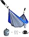 Cutequeen Trading Double Nest Ultralight Portable Outfitters Parachute Nylon Fabric Hammock for Travel Camping,Backpacking,Kayaking,Color: Grey/Blue