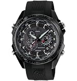 Casio Edifice Black Label Chrono solaire Watch - 3D Cadran Noir - Bracelet caoutchouc